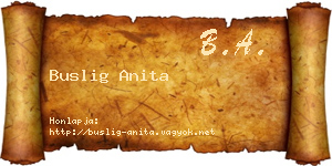 Buslig Anita névjegykártya